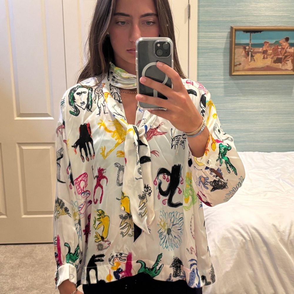 Balenciaga Multicolor Graphic Blouse